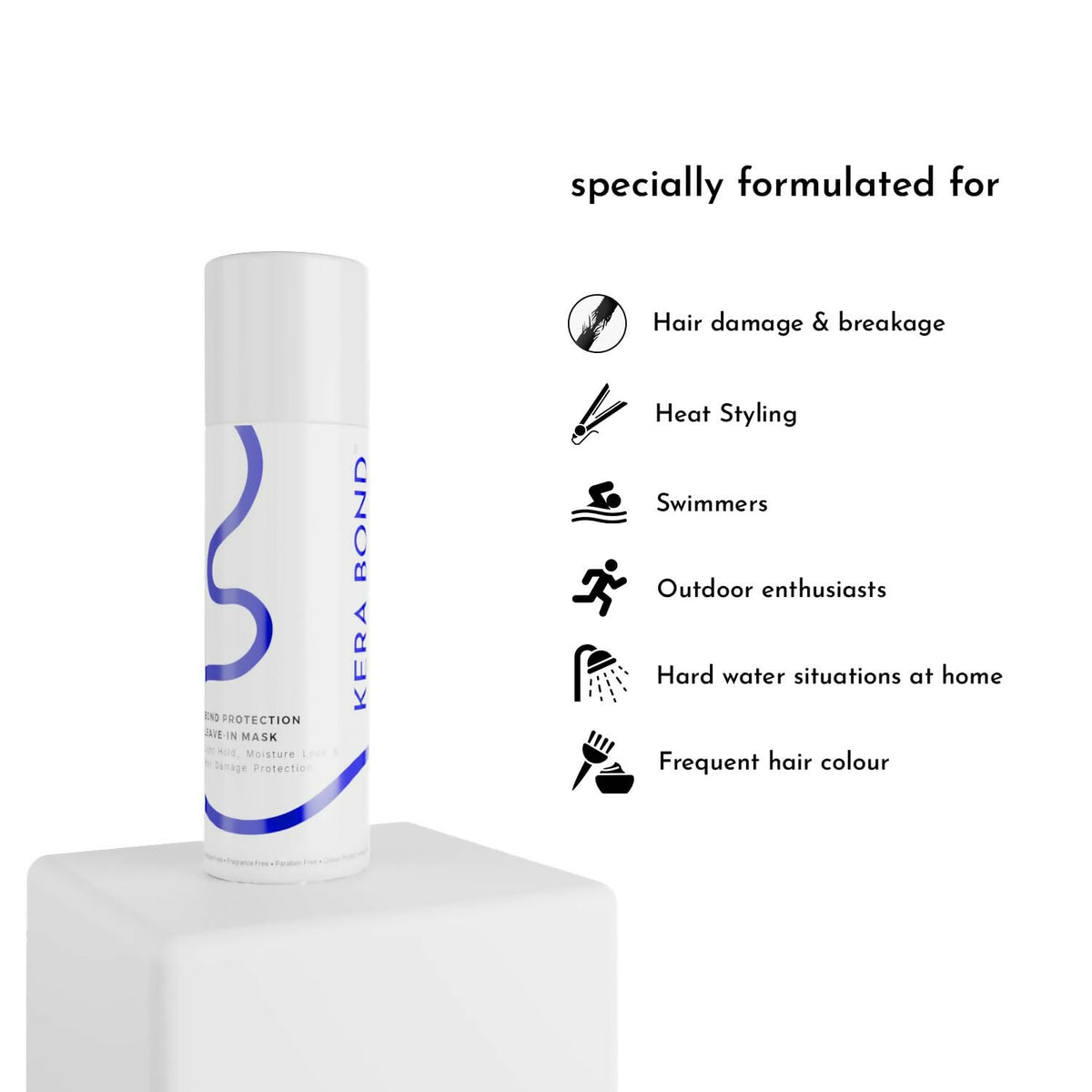 KERA BOND Hair Science Hair Protection Leave-In Mask - Repairs Hair & Prevent Damage, Sulphate, Alcohol & Paraben Free