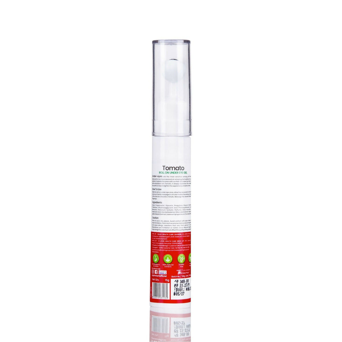 VI-JOHN Prakritik Tomato Under Eye Gel, Reduces Dark Circles, Puffiness,Fine Lines 100% Bioactives