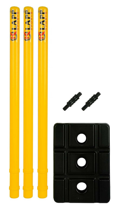 Klapp Six Pcs Plastic Wicket Set with Cover - Black and Yellow