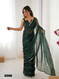 Green Sitara Chiffon Designer Beads Moti,Val Sequence Work Saree - Noorie