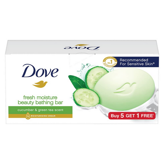 Dove Fresh Moisture Beauty Bar With Cucumber & Green Tea Leaves Scent