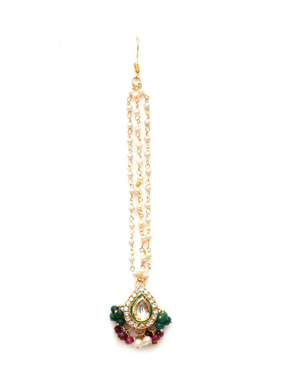 Kundan Maang Tikka (Gold) - Ruby Raang