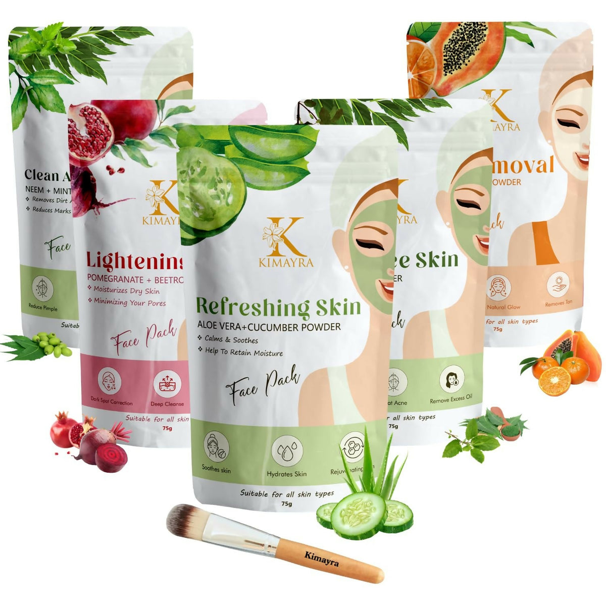 Kimayra Tanning Face Pack Combo Powder for Natural Brightening Skin