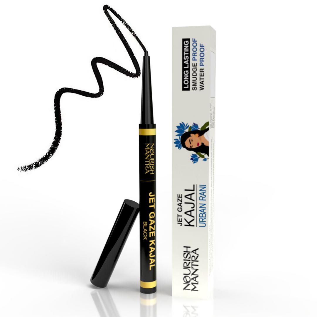 Nourish Mantra Jet Gaze Kajal Urban Rani - Black with Almond Oil & Vitamin E