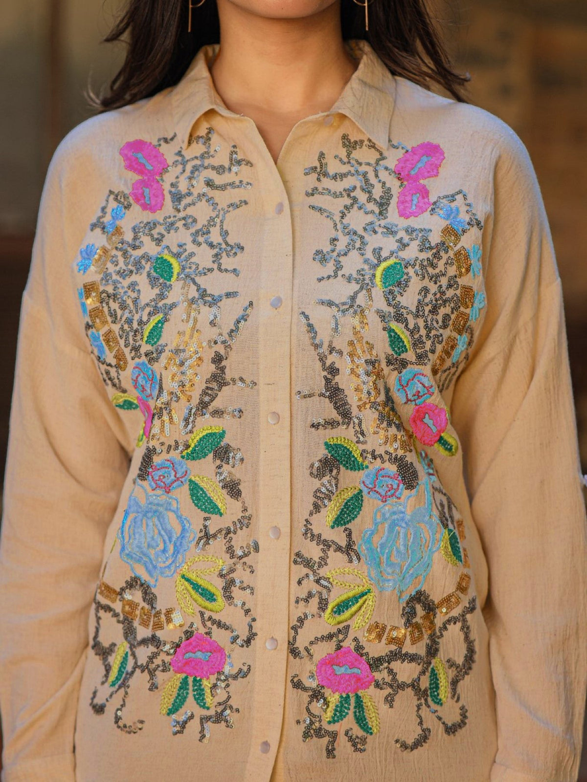 Juniper Women's Rayon Flex Embroidered Women's Shirt