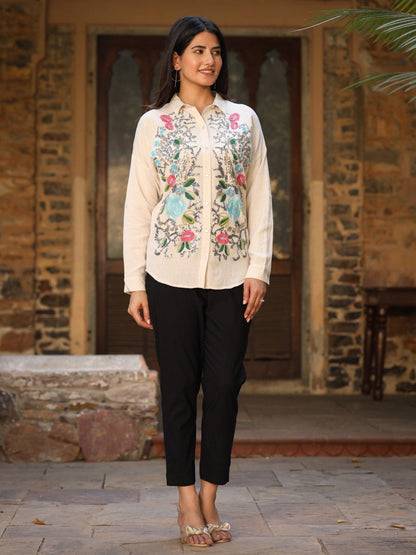 Juniper Women's Rayon Flex Embroidered Women's Shirt