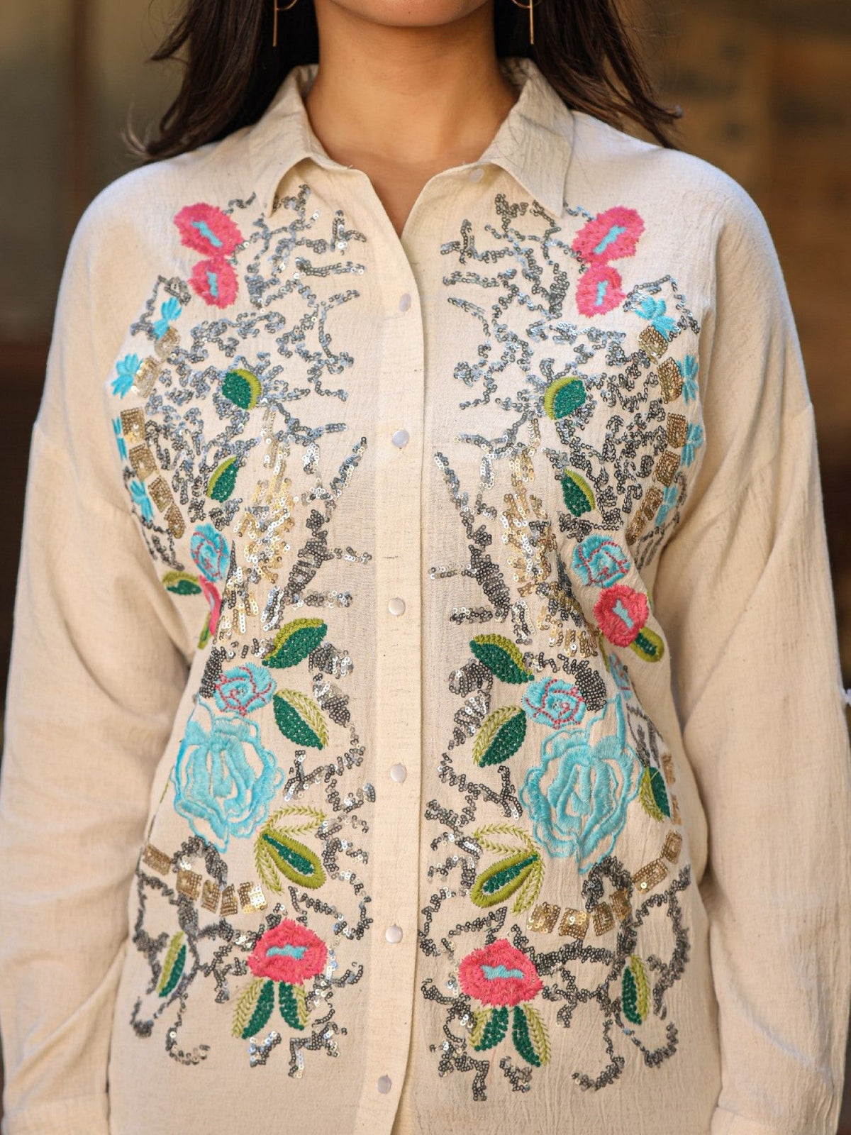 Juniper Women's Rayon Flex Embroidered Women's Shirt