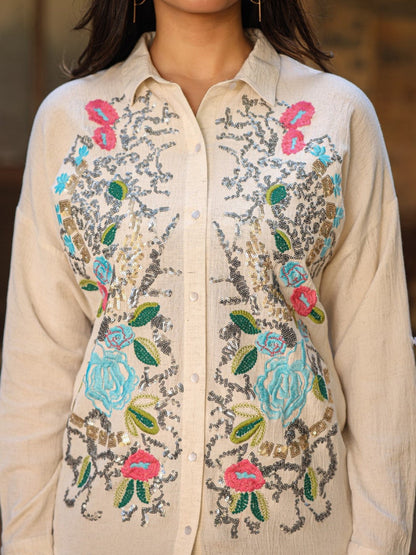 Juniper Women's Rayon Flex Embroidered Women's Shirt