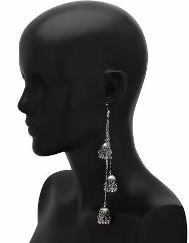 Silver-Plated Alloy Oxidised 4 Earrings Combo - The Pari