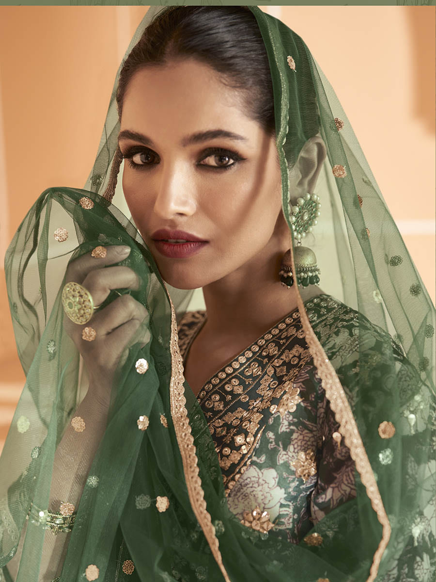Myra Multicolour Real Georgette Designer Gown Style Suit