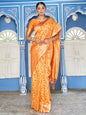 Janasya Yellow Chanderi Silk Woven Geometric Chanderi Silk Saree