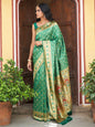 Janasya Green Paithani Silk Woven Ethnic Motifs Paithani Silk Saree