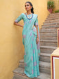 Janasya Sea Green Kanjeevaram Silk Woven Ethnic Motifs Kanjeevaram Silk Saree