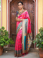 Janasya Pink Cotton Silk Woven Ethnic Motifs Patola Saree