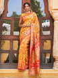 Janasya Yellow Chanderi Silk Pashmina Woven Design Saree