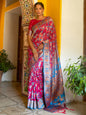 Janasya Pink Chanderi Silk Pashmina Woven Design Saree