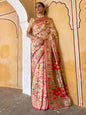 Janasya Beige Chanderi Silk Pashmina Woven Design Saree