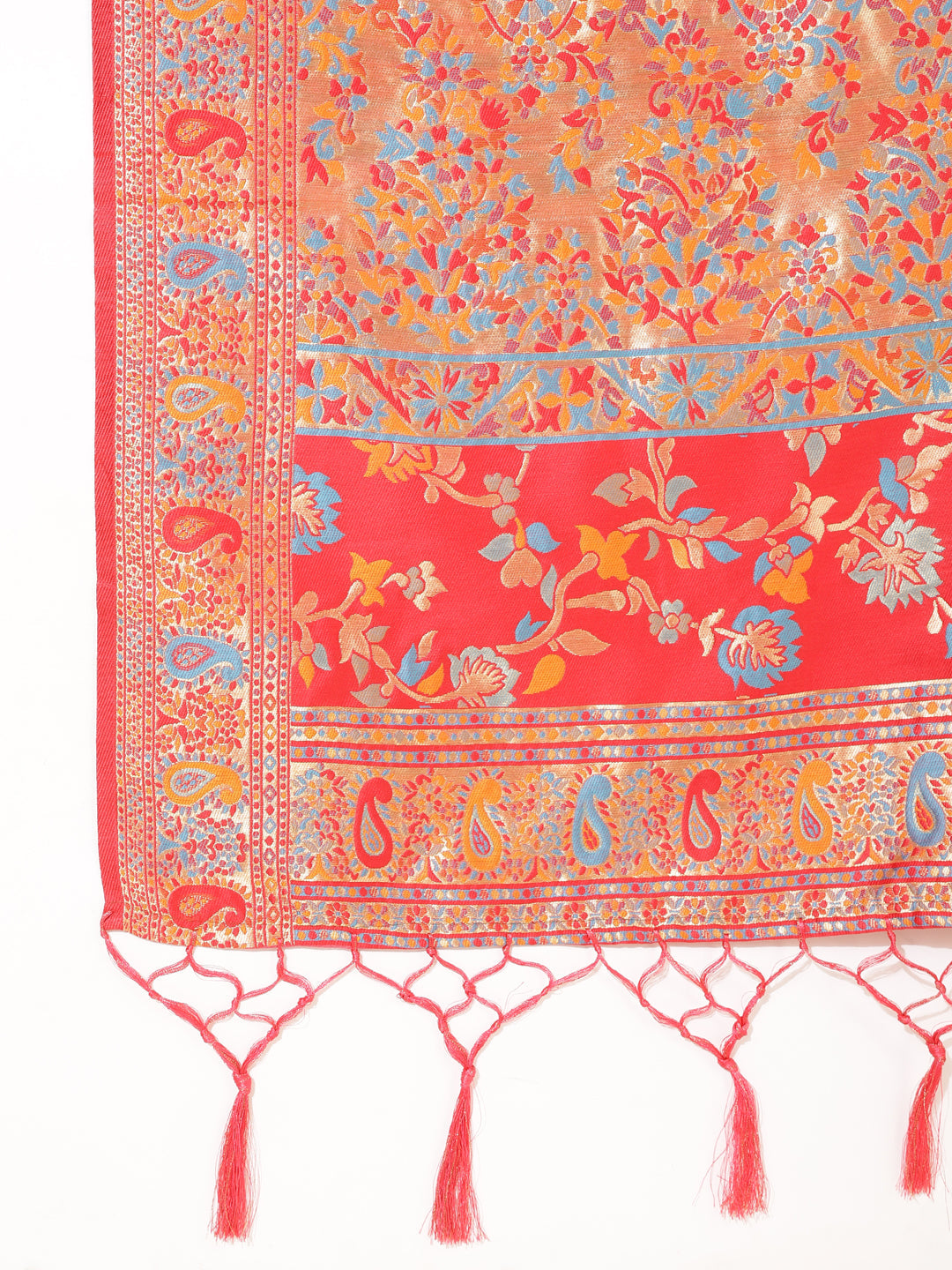 Janasya Pink Chanderi Silk Pashmina Woven Design Saree