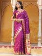 Janasya Wine Paithani Silk Ethnic Motifs Paithani Silk Saree