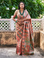 Janasya Beige Cotton Silk Pashmina Woven Design Saree