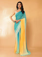 Janasya Multicolor Georgette Ombre Printed Saree
