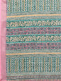 Janasya Green Cotton Linen Chevron Printed Saree