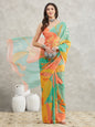 Janasya Multicolor Georgette Floral Printed Saree