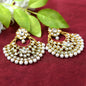 Mominos Fashion Johar Kamal Beautiful Golden And White Beaded Earrings