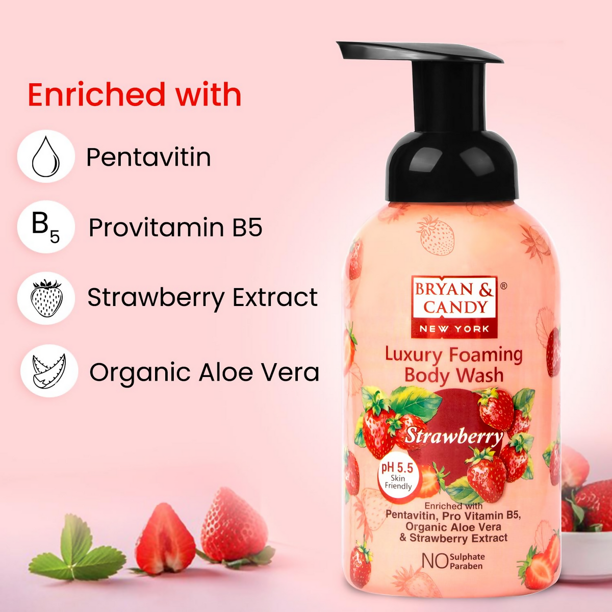 Bryan & Candy Luxury Foaming Body Wash - Strawberry