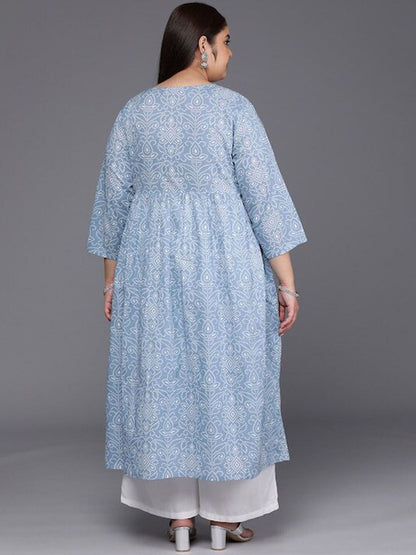 Sztori Geometric Printed Regular A-Line Kurta