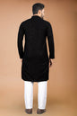 Neera Trendz Black Rayon Schiffli Work Men's Kurta With Pyjama