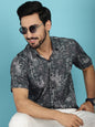 Indian Needle Men's Printed Casual Shirt - Charcoal