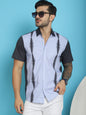 Indian Needle Men's Printed Half Sleeve Lycra Shirt - Sky Blue