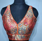 Kia Fashions Orange Multi Color Weave Readymade Blouse