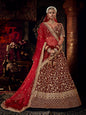 Myra Red Heavy Embroidered Bridal Designer Lehenga