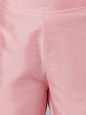 Janasya Pink Poly Silk Solid Set