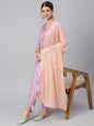 Janasya Women's Mauve Poly Silk Solid Kurta With Pant And Dupatta