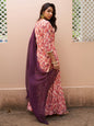 Janasya Peach Georgette Digital Floral Printed Set