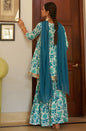 Janasya White Cotton Floral Printed Set