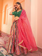 Janasya Green Georgette Digital Floral Printed Festive Lehenga Choli