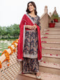 Janasya Women's Navy Blue Cotton Ethnic Printed Festive Flared Kurta Set