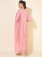 Janasya Pink Crepe Silk Yoke Embroidery Set