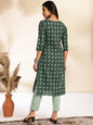 Janasya Green Cotton Printed Sets