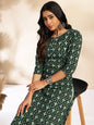 Janasya Green Cotton Printed Sets