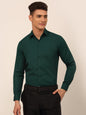 Jainish Men's Green Formal Solid Shirts