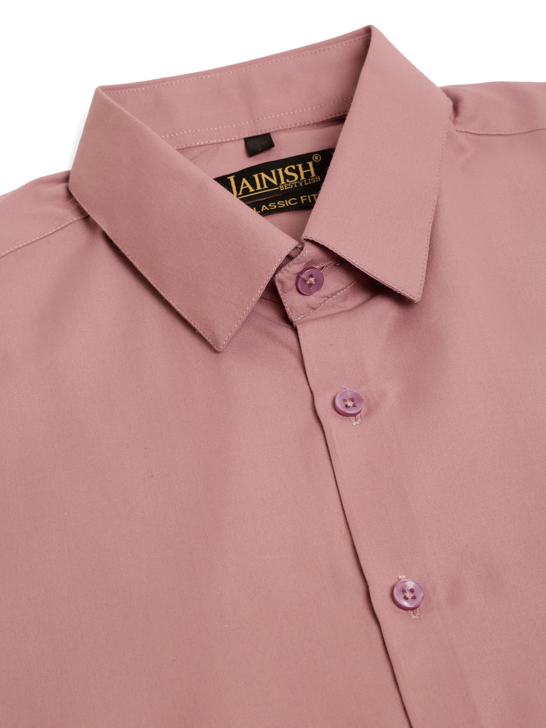 Jainish Men's Magenta Pink Formal Solid Shirts