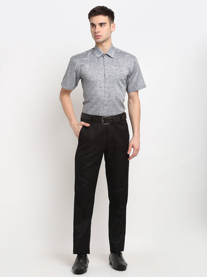 Jainish Grey Men's Solid Cotton Half Sleeves Formal Shirt ( SF 783Grey )