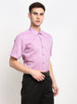 Jainish Purple Men's Solid Cotton Half Sleeves Formal Shirt ( SF 783Purple )
