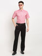 Jainish Red Men's Solid Cotton Half Sleeves Formal Shirt ( SF 783Red )