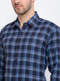 Jainish Blue Men's Checked Cotton Formal Shirt ( SF 786Blue )